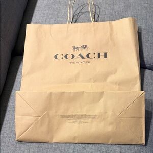 COACH Authentic Large Shopping Brown Paper Bag 19”x17”x7”